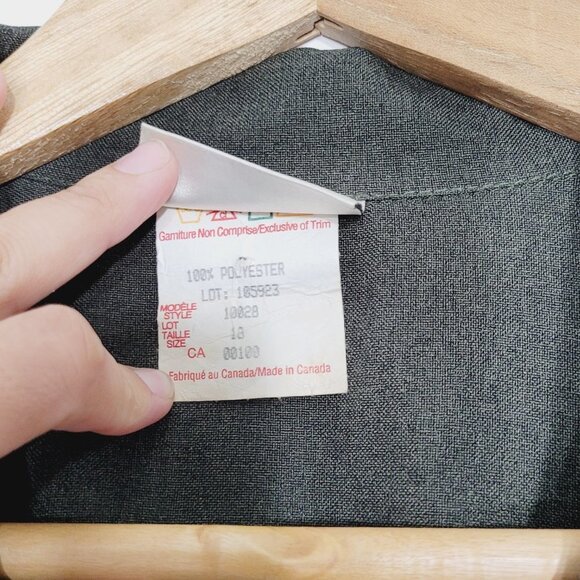 Gloria Vanderbilt Green Gray Three Button Business Causal Blazer Plus Size 18 - Picture 4 of 10